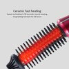 Curling Iron Brush, Folding Electric Hair Curler Heated Curling Wand Styler Hot Comb Brush Ceramic Coating Portable Hair Dressing Beauty Tool for Home Professional Salon(American