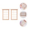DOITOOL 2Pcs 1: 12 Dollhouse Window Frame Dollhouse Miniature Furniture Mini Wooden Window Frame DIY Dollhouse Bedroom Accessories, 3.3 x 4.5inch