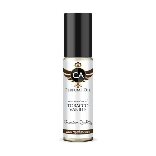 CA Perfume Impression of T. Ford Tobacco Vanille For Men Replica Fragrance Body Oil Dupes Alcohol-Free Essential Aromatherapy Sample Travel Size Concentrated Long Lasting Attar Roll-On 0.3 Fl Oz/10ml