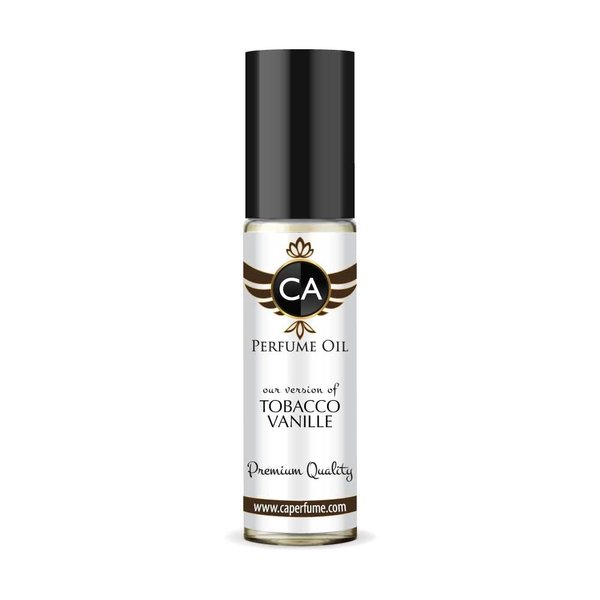 CA Perfume Impression of T. Ford Tobacco Vanille For Men Replica Fragrance Body Oil Dupes Alcohol-Free Essential Aromatherapy Sample Travel Size Concentrated Long Lasting Attar Roll-On 0.3 Fl Oz/10ml
