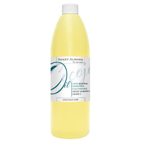 Sweet Almond Oil - Face Skin Hair Cold Pressed 16 oz Natural Pure Massage Extra Virgin Unrefined Premium Grade