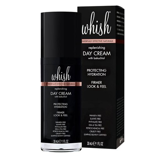 Whish Replenishing Day Cream with Bakuchiol - Retinol Alternative Face Cream - Protects, Soothes, & Hydrates Skin - Firming Face Moisturizer With Natural Ingredients - Paraben & Sulfate Free - 1 fl oz