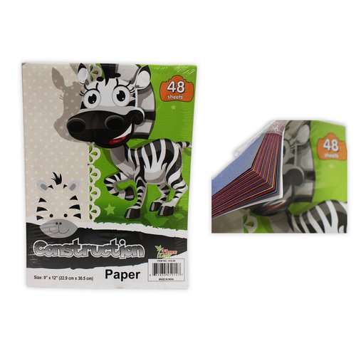 ToolUSA 9" x 12" Vibrant Construction Paper Pad | 48 Sheets, 8 Colors | Ideal for Classroom, Crafts & Decorations | Back to School - Arts & Crafts Essential