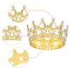 YARIEW Small Gold Crown for Little Girls Flower Bouquets Accessories Rhinestones Wedding Cake Topper Birthday Crown for Kids Cake Decorations Bridal Costume Hair Accessories Gifts