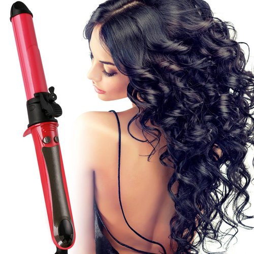 Hair Straightener and Curler Hair Curling Iron 1 to 1.2 Inch Spinning Hair Wands Flat Iron Ceramic Ionic Hair Curler for All Hair Types Gift for Girls Women