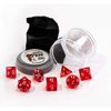 Clear Red Lucky Dice Set 16mm (5/8 inch) Dungeon Dice with Random Miniature Included Reaper