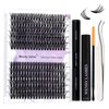 WENDY Lash Extension Kit Lash Clusters Kit D Curl Cluster Lashes 40+50D Individual Lashes with Lash Bond and Seal Lash Applicator Lash Glue Remover Brush Eyelash Clusters(40/50P-D Kit,16-20mm)