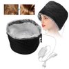 Black Hair Steamer , Heating Hat Adjustable Hot Oil Treatment Hat Electric Steam Haircare Hair Nourishing Moisturize Deep Conditioning for SPA Home Use
