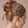 Snap Clips Leather Cloud Hair Clips Snap Hair Barrettes Non Slip Star Hair Accessories Leopard Colors Metal Hair Clips for Girls Women -8P-Star & Cloud