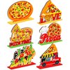 Suzile 6 Pcs Pizza Party Decorations Wooden Pizza Centerpieces Pizza Table Decorations Pizza Birthday christmas Party Favors Decorations for Home I Love Pizza Gifts Baby Shower Party Supplies