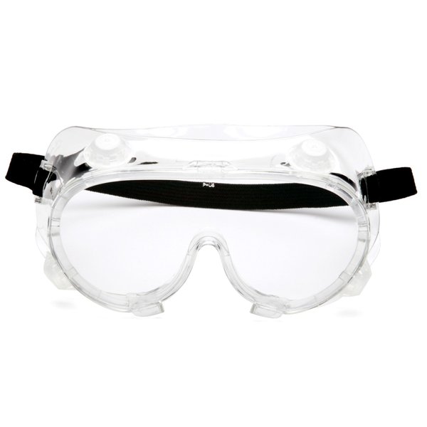 Pyramex Safety Chemical Splash Goggles, Black Strap, One Size (G204)