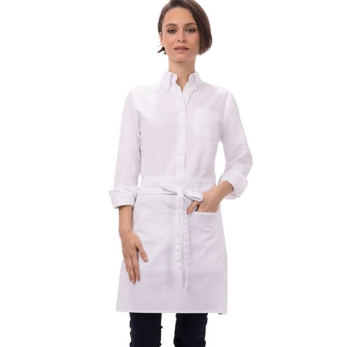 Chef Works Unisex Half Bistro Server Apron, White, One Size