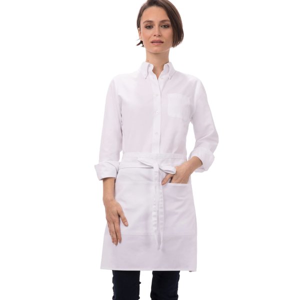 Chef Works Unisex Half Bistro Server Apron, White, One Size