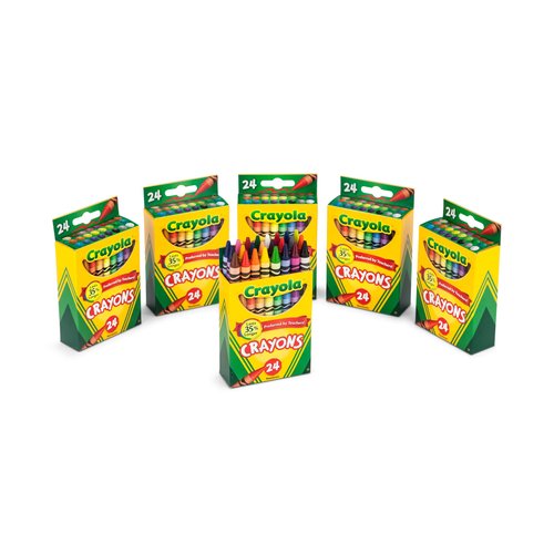 Crayola Crayons, Bulk School Supplies For Kids, 24 Count Crayon Box (Pack Of 6), Assorted Colors