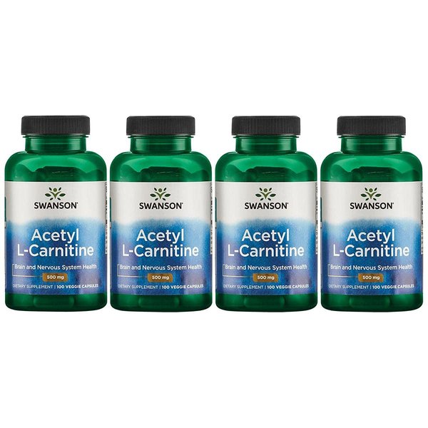 Swanson Acetyl-L-Carnitine - Amino Acid Supplement Promoting Cognitive Health & Muscle Support - Natural Formula May Promote Nervous System Health - (100 Veggie Capsules) 4 Pack