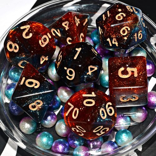 Galaxy Dice Set| Blue Red DND Dice Set for Board Game