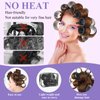 obeoby 4 Sizes Rollers Hair Curlers, 38 Pcs Set Jumbo Hair Rollers 25mm 36mm 48mm 60mm Self Grip Hair Rollers with Clips, Curlers for Long Hair Short Hair Hair Bangs, Black