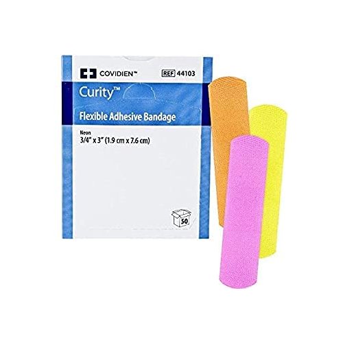 Curity Neon Plastic Adhesive Bandage Sterile .75 x 3" 50 per Box