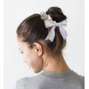 Silk Scrunchies with Bow, Silk Scrunchies with Crystal Bow, Cream Scrunchies with Bow, Crystal Bow Scrunchies for Hair Crystal Bowknot Hair Scrunchies for Women Ponytail Holder Hair Ropes with Bow