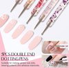 31Pcs Nail Art Brushes Set, Professional Nail Art Brush Dotting Tools Kit, Nail Dust Brush Nail Painting Brush Striping Nail Liner Brush Nail Dotting Pen for DIY Nail Art Designs