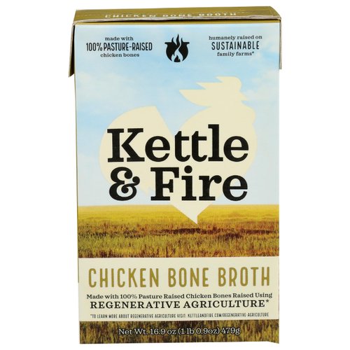 Kettle & Fire Regenerative Agriculture Chicken Bone Broth, 16.9 OZ