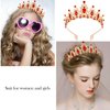 SuPoo Birthday Girl Sash and Crown Princess Crown Red Birthday Tiara Birthday Girl Headband Crown for Girls Happy Birthday Decorations Accessories