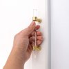 Peaha 10 Pack Acrylic Drawer Pulls Kitchen Cabinet Handle Gold Dresser Drawer Pull Brushed Brass Cabinet Hardware, 3in Hole Center, 5 Inch Overall Length