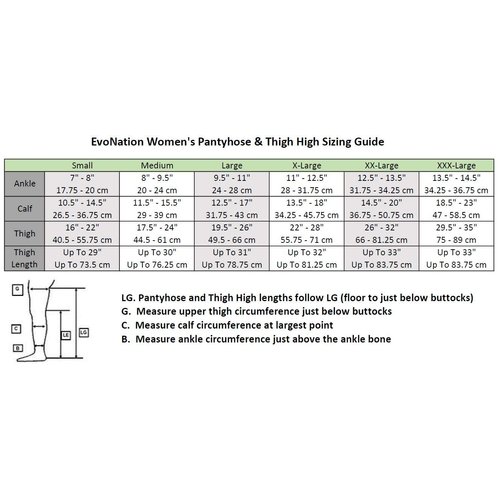 EvoNation Women’s Thigh High Graduated Compression Stockings, 20-30 mmHg – Firm Pressure Sheer Socks, Lace Top Support Hose