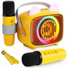 BIGASUO Karaoke Machine for Kids, Mini Portable Bluetooth Speaker with 2 Wireless Microphones and LED Lights, Kids Toys Ideal Gifts for Girls & Boys Birthday Home Party