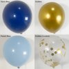 ECEAE 120Pcs Navy Blue Pastel Blue and Metallic Gold Balloon Garland Arch Kit with Golden Confetti Balloons, Perfect for Party Decorations, Weddings, Baby Showers, Graduations and Birthdays