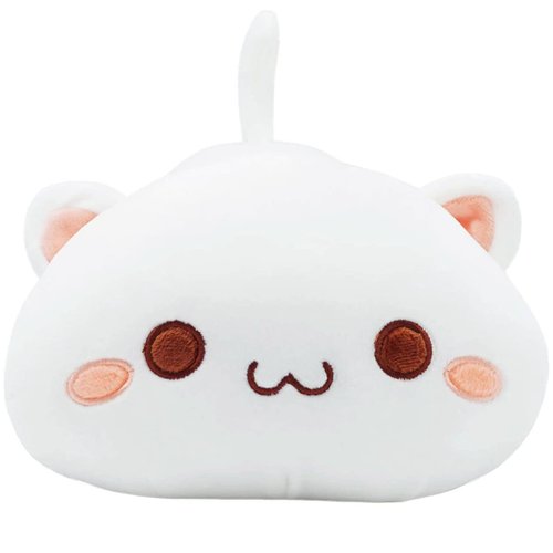 Onsoyours Cute Kitten Plush Toy Stuffed Animal Pet Kitty Soft Anime Cat Plush Pillow for Kids (White Cat, 12")