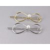Gold infinity barrette outline shape metal hair clip barrette gold shiny clip