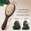 Wooden Paddle Hair Brush with Metal Bristle, Anti-frizz Metal Detangling Brush Styling Hairbrush Comb for Curly Fine Wavy Straight Hair, Scalp Massage Brush, Wet or Dry Use