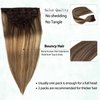 Hair Extensions Clip in Real Human Hair Extensions Blonde Human Hair Clip ins Extensions Brown to Blonde Highlights Remy Human Hair Clip in Extensions for Women 16 Inch 7pcs 70g