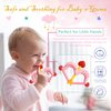 BIGSPINACH Teethers Heart Shape Silicone Baby Teether Toy Easy for Little Hands to Hold,Cupid Bow and Arrow Soft Teething Toy for Infants,Valentine's Day Gift for Girl or Boy (Pink)