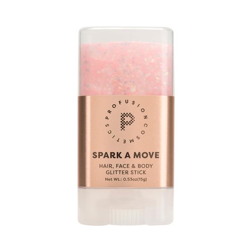 Profusion Cosmetics Spark A Move Hair, Face, and Body Glitter Stick, Get Glam Instantly and Shine Bright All Day with Multi-Dimensional Glitter Stick, Unleash Your Inner Sparkle (Shimmy)