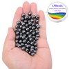 LPBeads 100PCS 8mm Natural Hematite Beads Gemstone Round Loose Beads for Jewelry Making with Crystal Stretch Cord