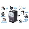 CARL Pencil Sharpener, CC-2000, Black, 5-Point Selector. Manual, Quiet for Office and Home Desks, School Classroom, CUI19018
