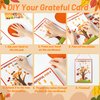 WATINC Fall Thankful Tree Handprint Crafts - 30Pcs DIY Thanksgiving Gratitude Tree with Maple Leaves Stickers, Make Your Own Thank You Greeting Cards Gifts for Mom Dad