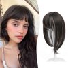 Megito Clip in Bangs, 360° Fake Bangs Hair French Bangs Clip in Hair Extensions, Black Brown Hair Bangs Toppers for Women Wispy Bangs with Hairpieces Clip in Bangs for Daily Wear