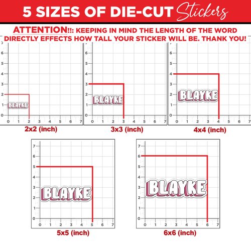 Custom Name Sticker Personalized Customize Name Color Stickers Cute Die-Cut Waterproof Vinyl Sticker for Laptop Water Bottle Phone Case Cars Decor Decal Stuff Gift Idea for Her Him Boy Girl Adults Kid