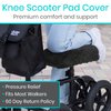 Vive Mobility Knee Scooter Pad Cover - Soft Plush Adult Sheepskin Memory Foam Cushion, Walker Accessory for Knee Roller, Padded Accessories Leg Cart Improves Comfort with Injury, Universal Fit (Black)