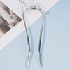 Iaceble Minimalist Pearl U Shape Hairpin Metal Silver Hair Fork Stick Updo Hair Sticks Clip French Pearl Hair Pin Decorative Hair Accessories for Women and Girl Headdress