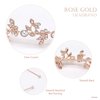 Ammei Headpiece Gold Headband Bridal Tiara Flower Shape Women's Headpiece Wedding Hair Accessories (Light Rose Gold)