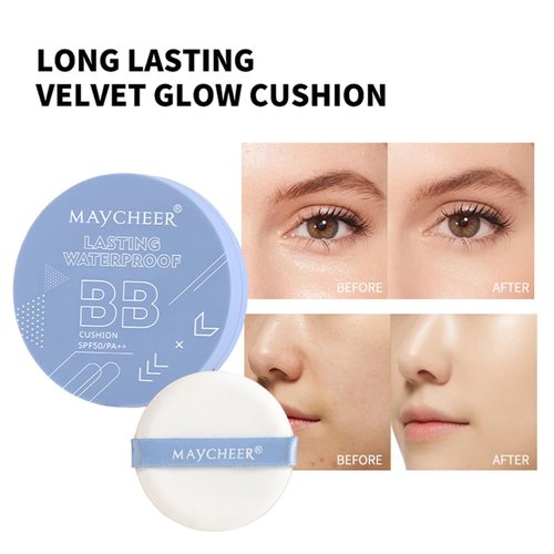LAMUSELAND Air Cushion BB Cream Foundation with SPF 50, 3 Shades Tinted Moisturizing Waterproof Long-lasting Nude Natural Concealer, Oil Control BB Cream Makeup (Beige, 1)