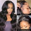 VTAOZI Body Wave Lace Front Wigs Human Hair Pre Plucked for Black Women 4x4 Lace Closure Wigs Human Hair 180% Density Brazilian Glueless Wigs Human Hair 18 Inch