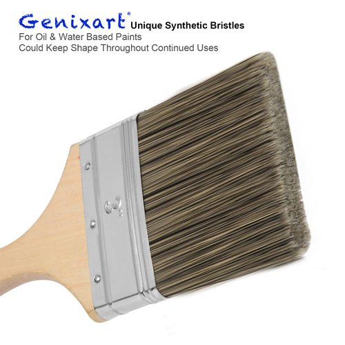Double Thick Chip Paint Brush, 3 inches Stain Brushes for Painting Walls and Fence Staining, Wooden Handle Masonry Paintbrush for Varnish, Paste and Gesso
