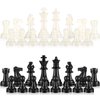 Chess Pieces Plastic Pawn Chess Pieces 95 mm/ 3.7 Inch King's Height Tournament Chess Set with Storage Bag for Chess Board Game, Set of 32 Chess, White and Black (Pieces Only)