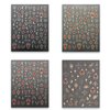 8 Sheets Gold Sun Star Nail Art Stickers Bronzing Moon Nail Decals 3D Self-Adhesive Red Heart Nail Stickers Exquisite Glitter Rose Gold Silver Star Moon Design Women Girls for DIY Nail Decorations