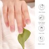 DANNI & TONI Semi Cured Gel Nail Strips Pink Ombre (Rosy Cheeks) French Gel Nail Stickers Glitters Glossy Nail Wraps 28 Stickers